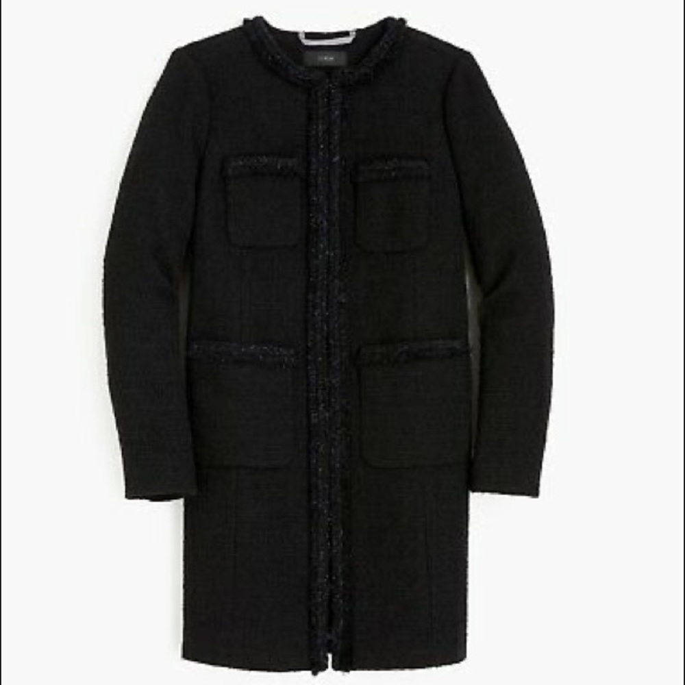 J. Crew Lady Coat With Fringe Trim